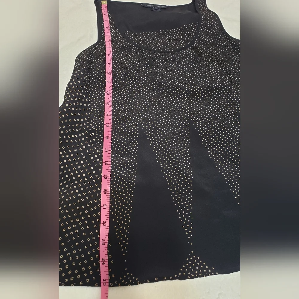 French Connection Women's Black and Tan Silk Sleevless Top Size 8 - Picture 12 of 13